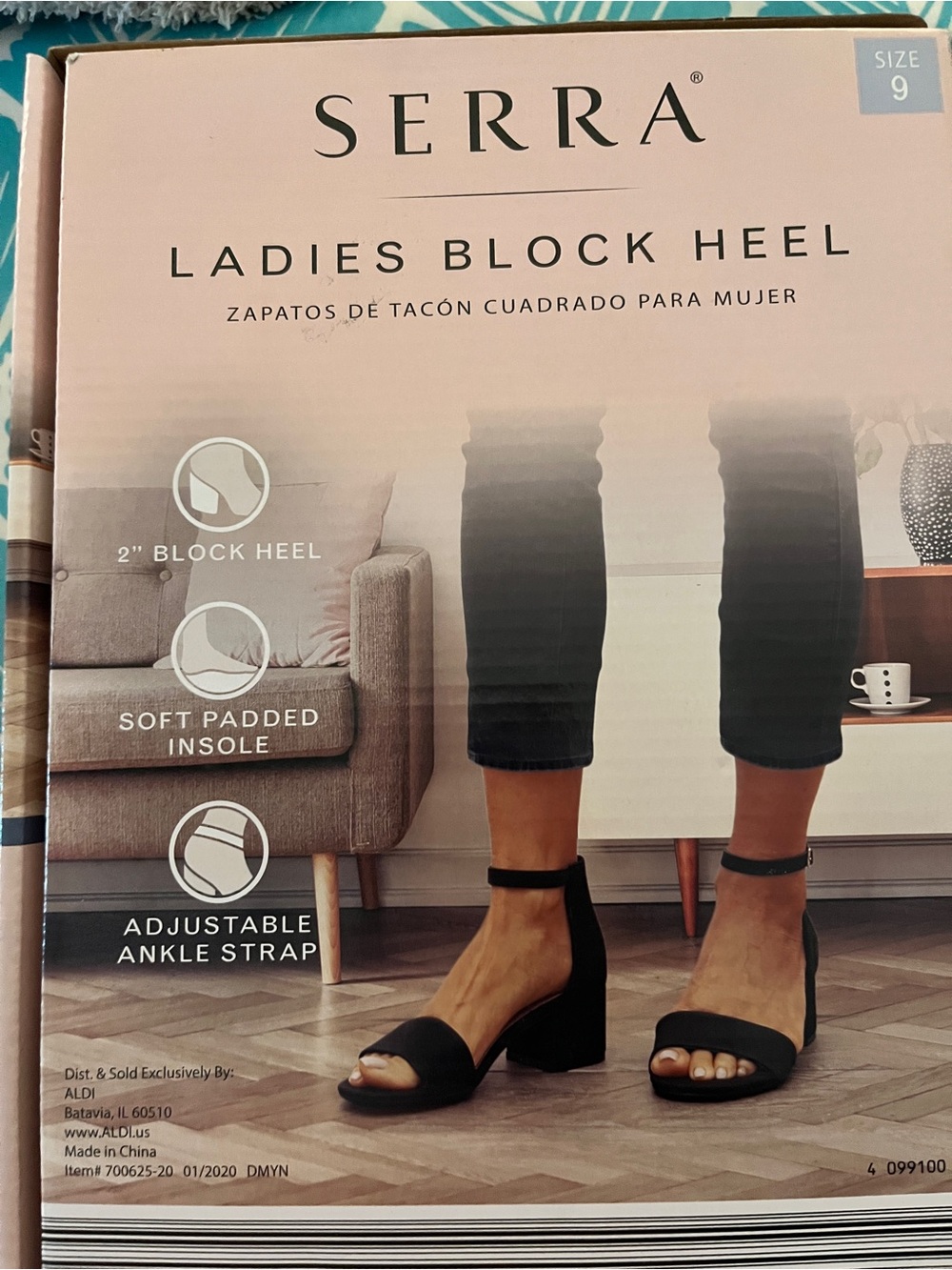 Serra Women's Black Open-Toe Block Heel Sandals with Ankle Strap NIB